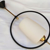 Glass and metal chandelier 60s