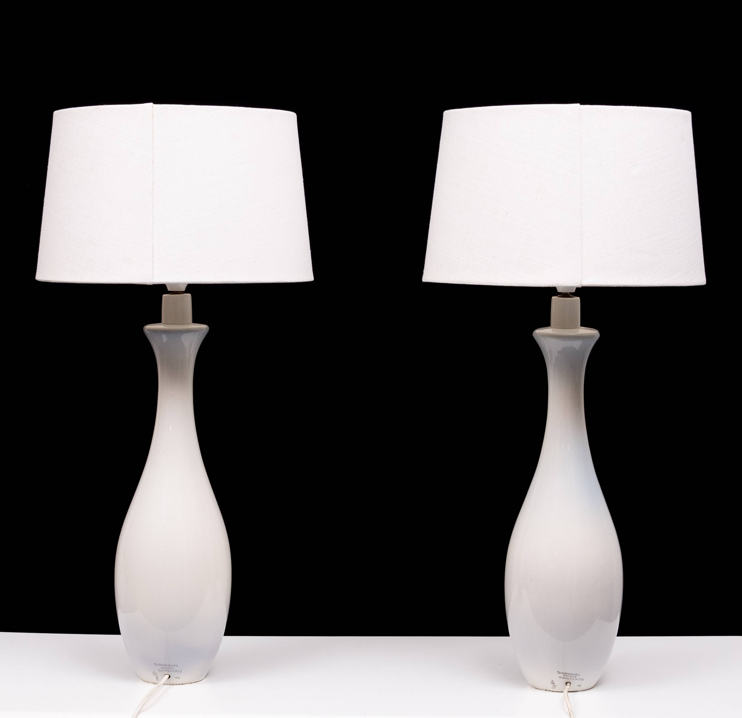 Pair Large Ceramic Table lamps Schoonhoven Plateel 1970s