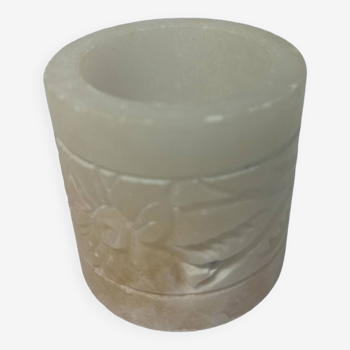Alabaster carved tealight holder