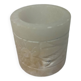 Alabaster carved tealight holder