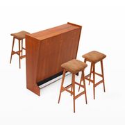 SK661 Cocktail Cabinet and Bar Stools by Johannes Andersen for Skaaning & Son 1960s