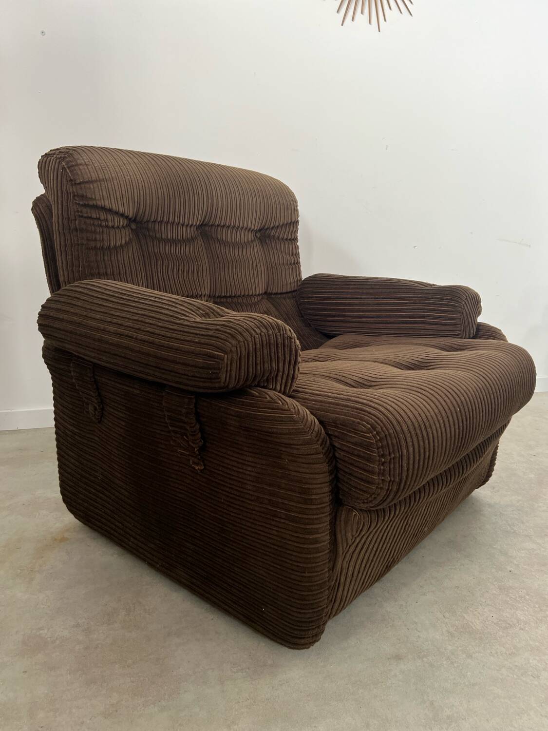 Set of 2 vintage Airborne French design armchairs from the 60s in velvet