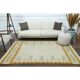 1970s Vintage Turkish Oushak Handmade Wool Cotton Cream Area Rug 171x222