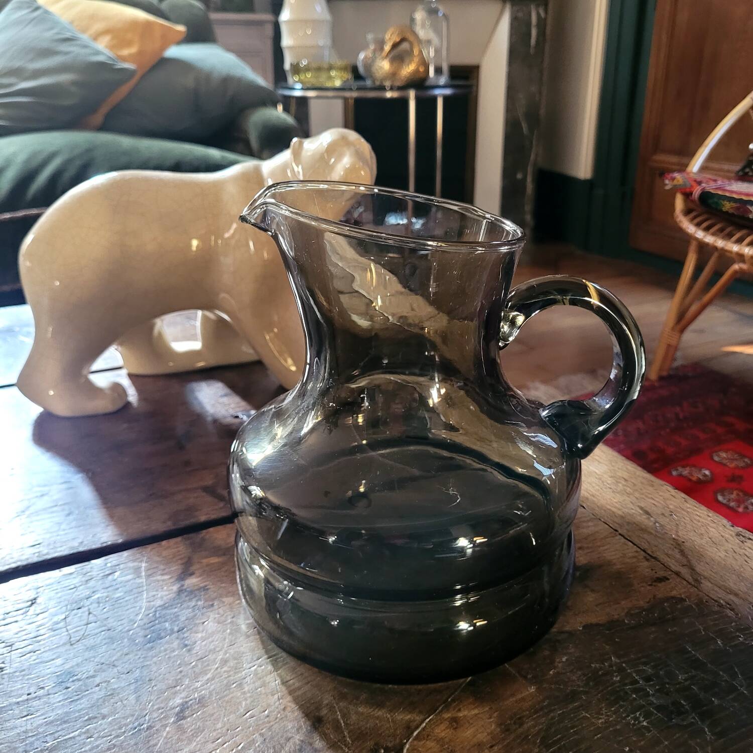 Blown smoked glass pitcher 60-70
