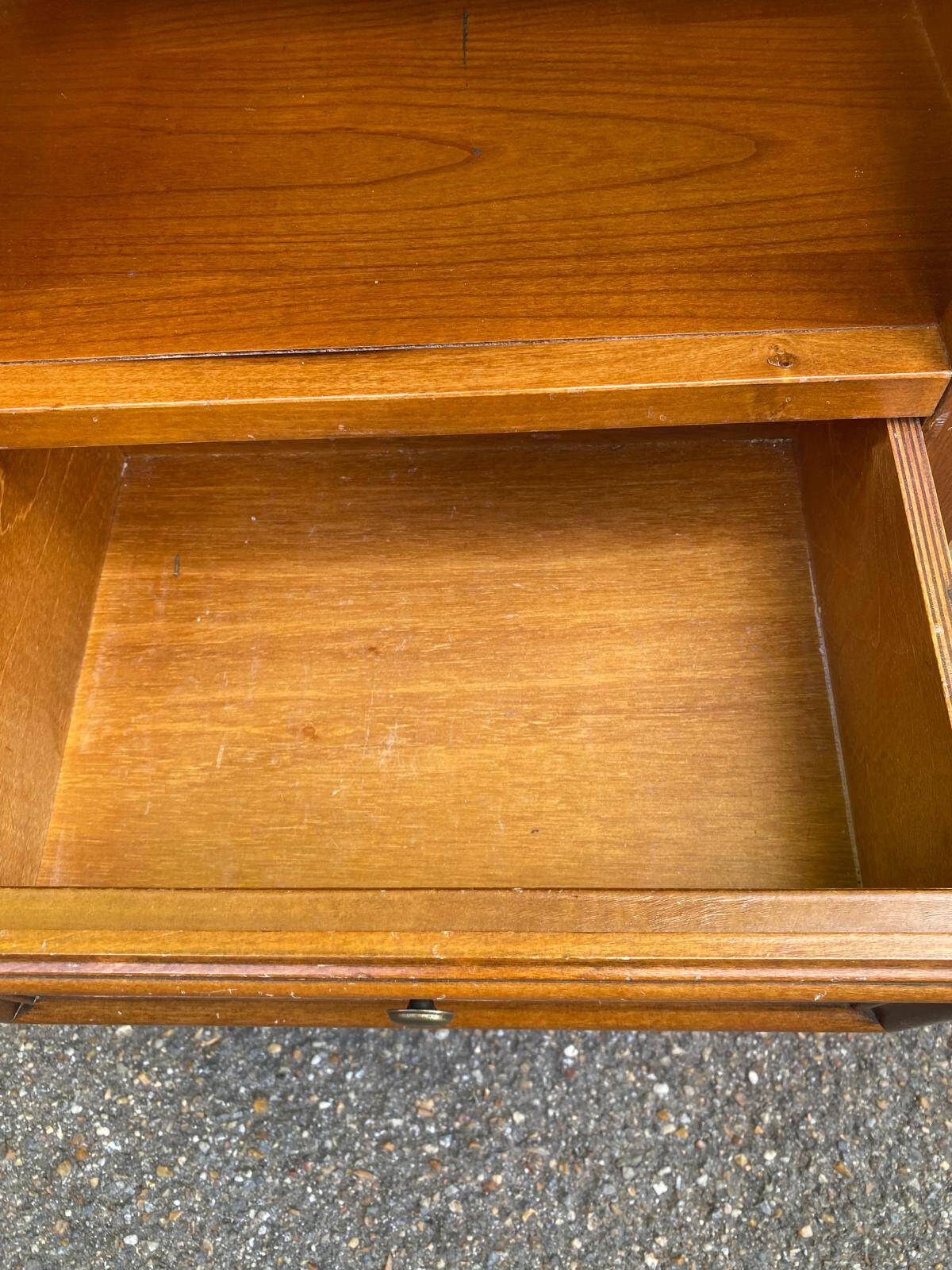 High bedside table, wooden accent table in Louis Philippe style.