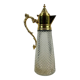 Aiguière en cristal à pointe de diamant et métal doré - carafe - Italie 1930 - Art Deco