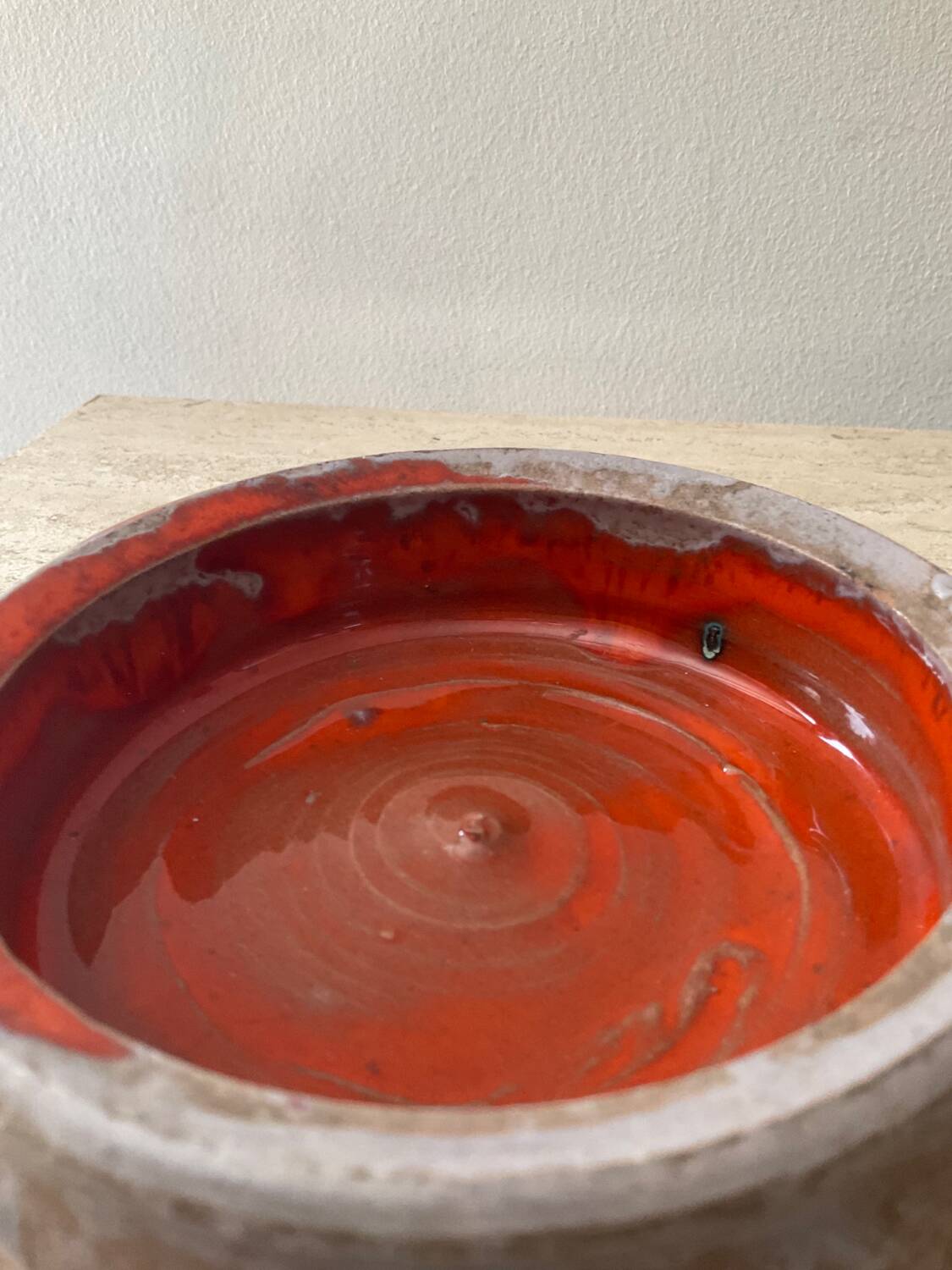 Vintage enamelled terracotta pocket tray