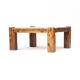 Table basse brutale vintage du milieu du siècle en chêne