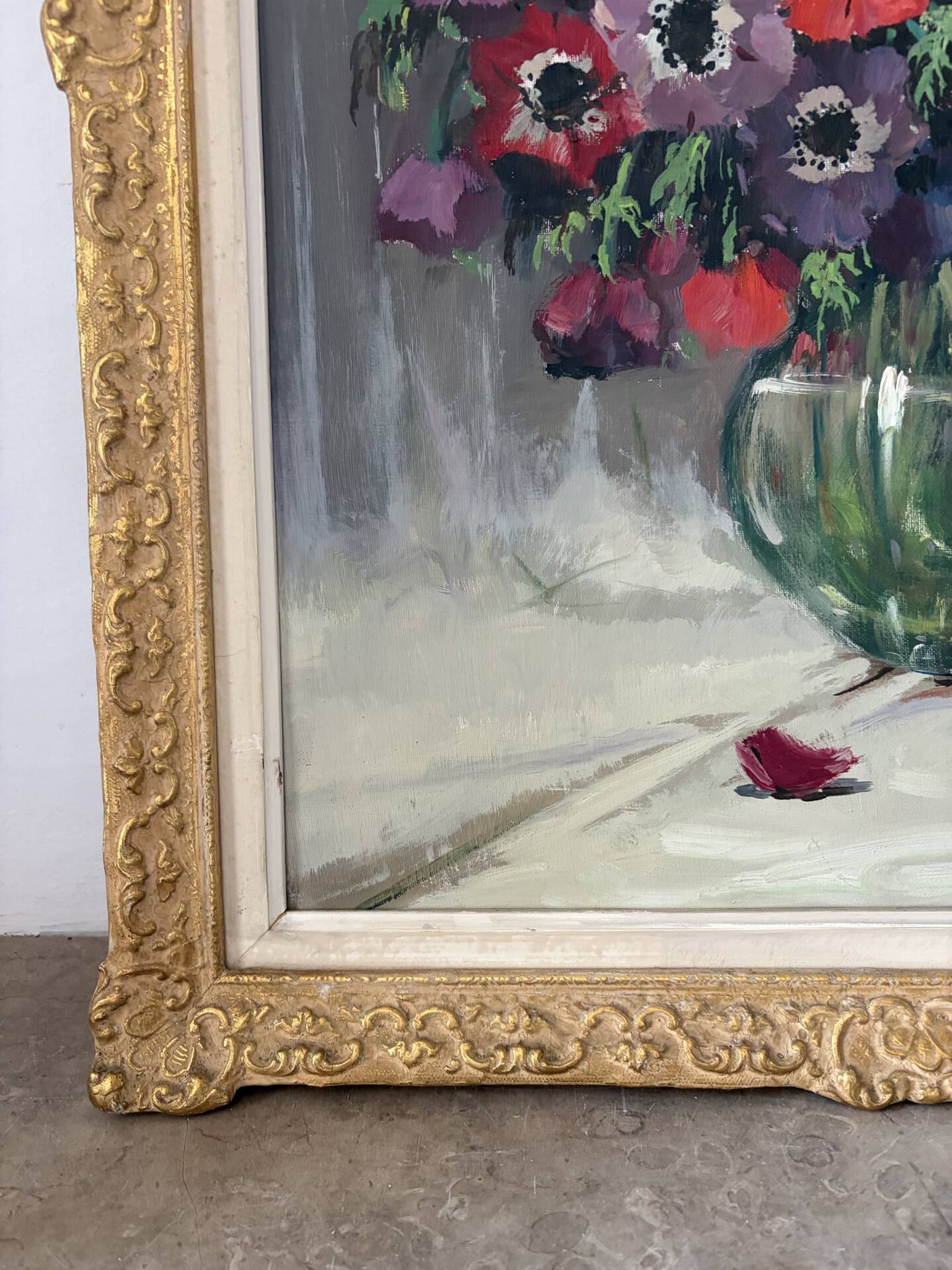 Oil on canvas "Anemones" signed Henry Joseph Pauwels.