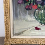 Oil on canvas "Anemones" signed Henry Joseph Pauwels.