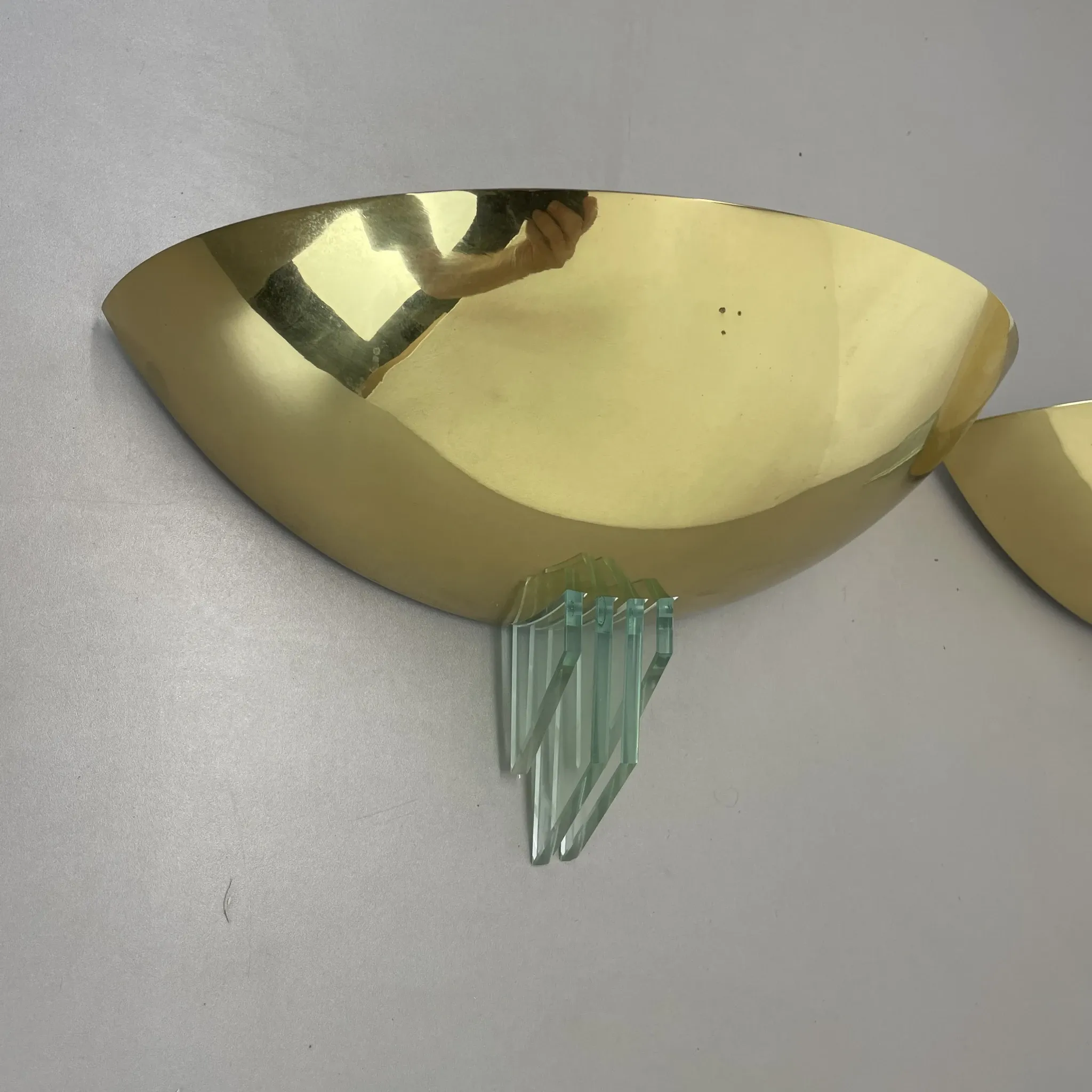 Set of two minimalist wall lights in the style of sciolari from baulmann, germany, 1980s