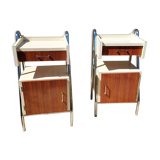 Pair of chrome boarding bedsides