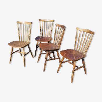 Série de 4 chaises bistrot Baumann modèle Tacoma - Années 60