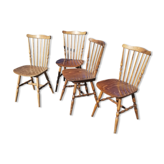 Série de 4 chaises bistrot Baumann modèle Tacoma - Années 60