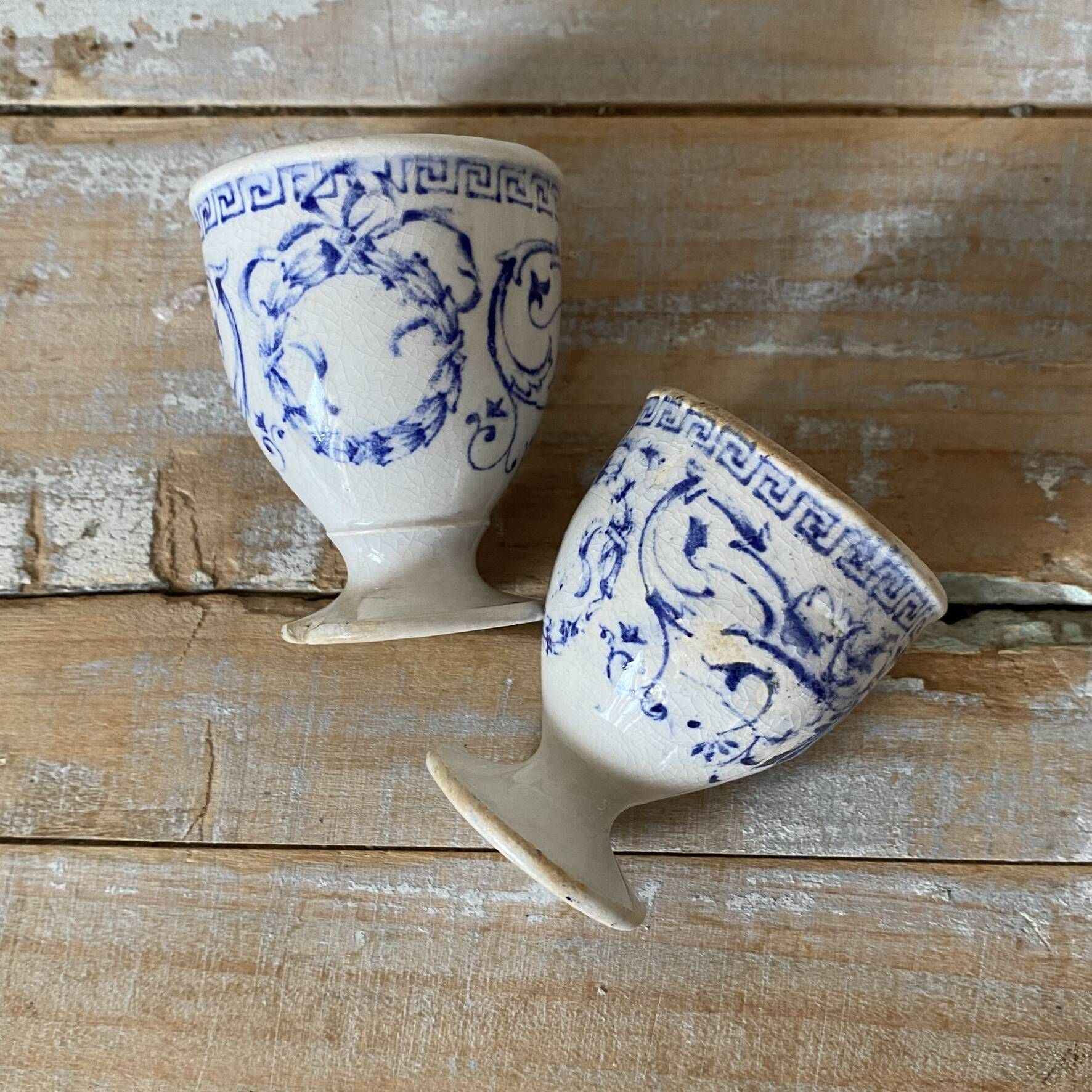 Antique ironstone egg cups