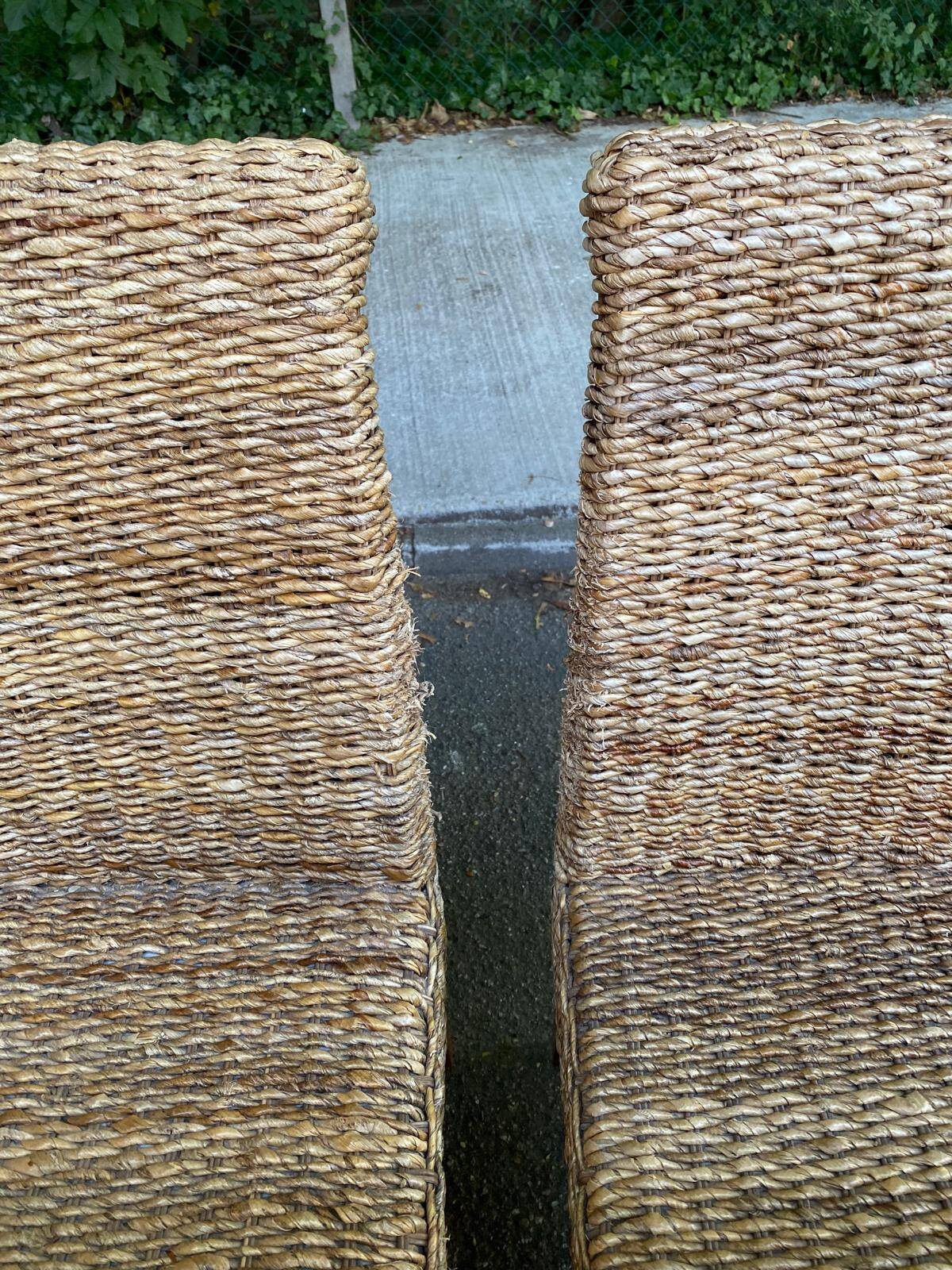 6 abaca banana rattan chairs