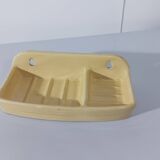 Pale yellow ceramic soap dish