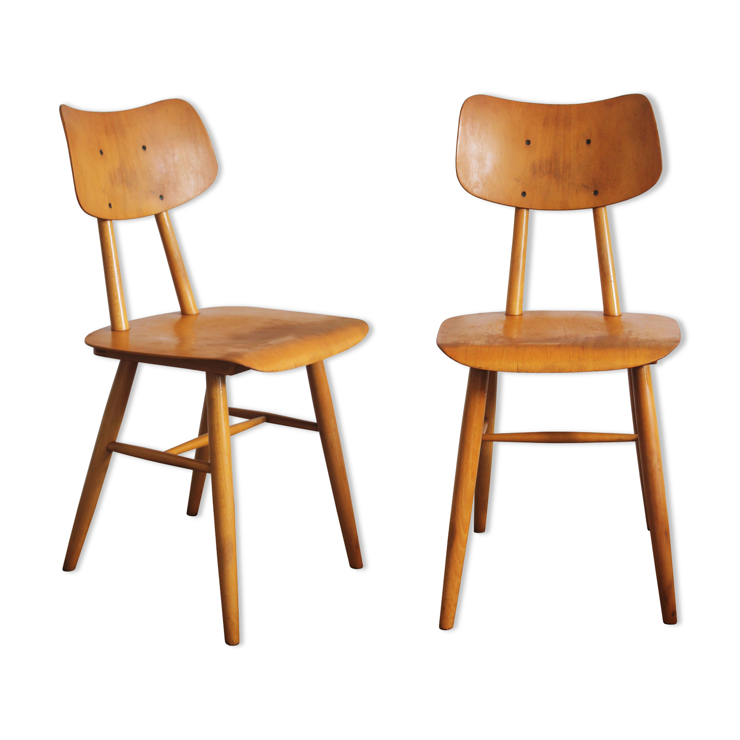 Paire de chaises de salle à manger mid century des années 1960 par ton