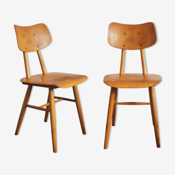 Pair of 1960's Mid Century dining chairs by TON