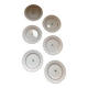 Lots of 6 white plates - Early 20th century decorated with stencil