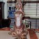 Large Art Nouveau Lamp with Female Figure in Patinated Cast Iron Early 20th Century