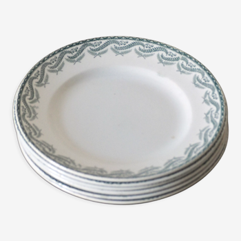 Set de 6 assiettes Terre de Fer, modèle Réjane St Amand