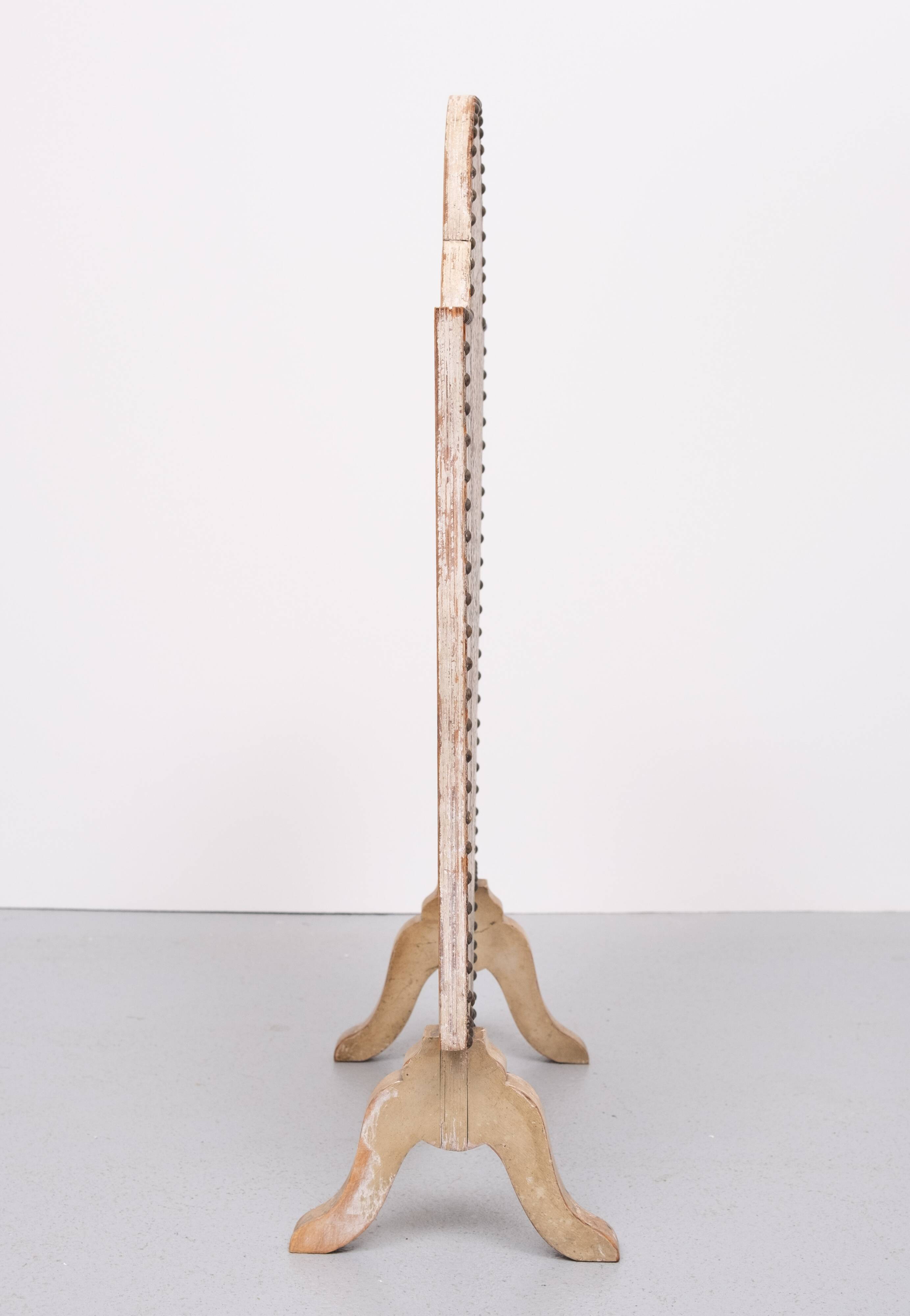 Embossed leather fire place screen 1950s italy