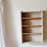 Linen-colored wooden shelf
