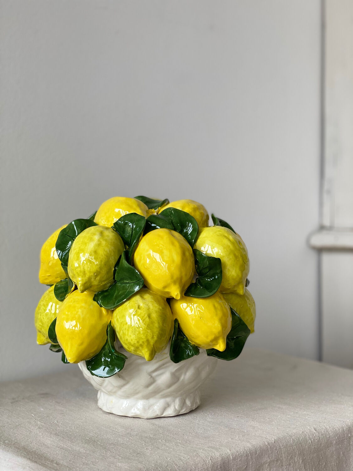 Barbotine trompe-l’œil panier de citrons