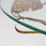 French Hollywood Regency Style Coffee Table with Lightning in Brass Flowers