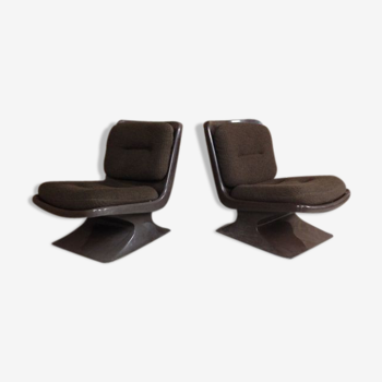 Pair of 70s design armchairs by Albert Jacob for Grosfillex