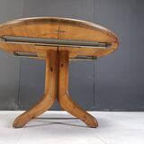 Rainer Daumiller pine wood round Dining Table, 1970s