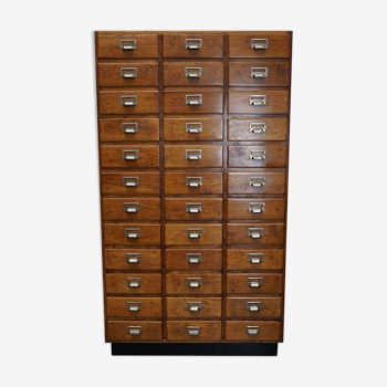 Dutch beech apothecary, filing cabinet, 1950s