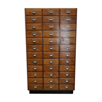 Dutch beech apothecary, filing cabinet, 1950s