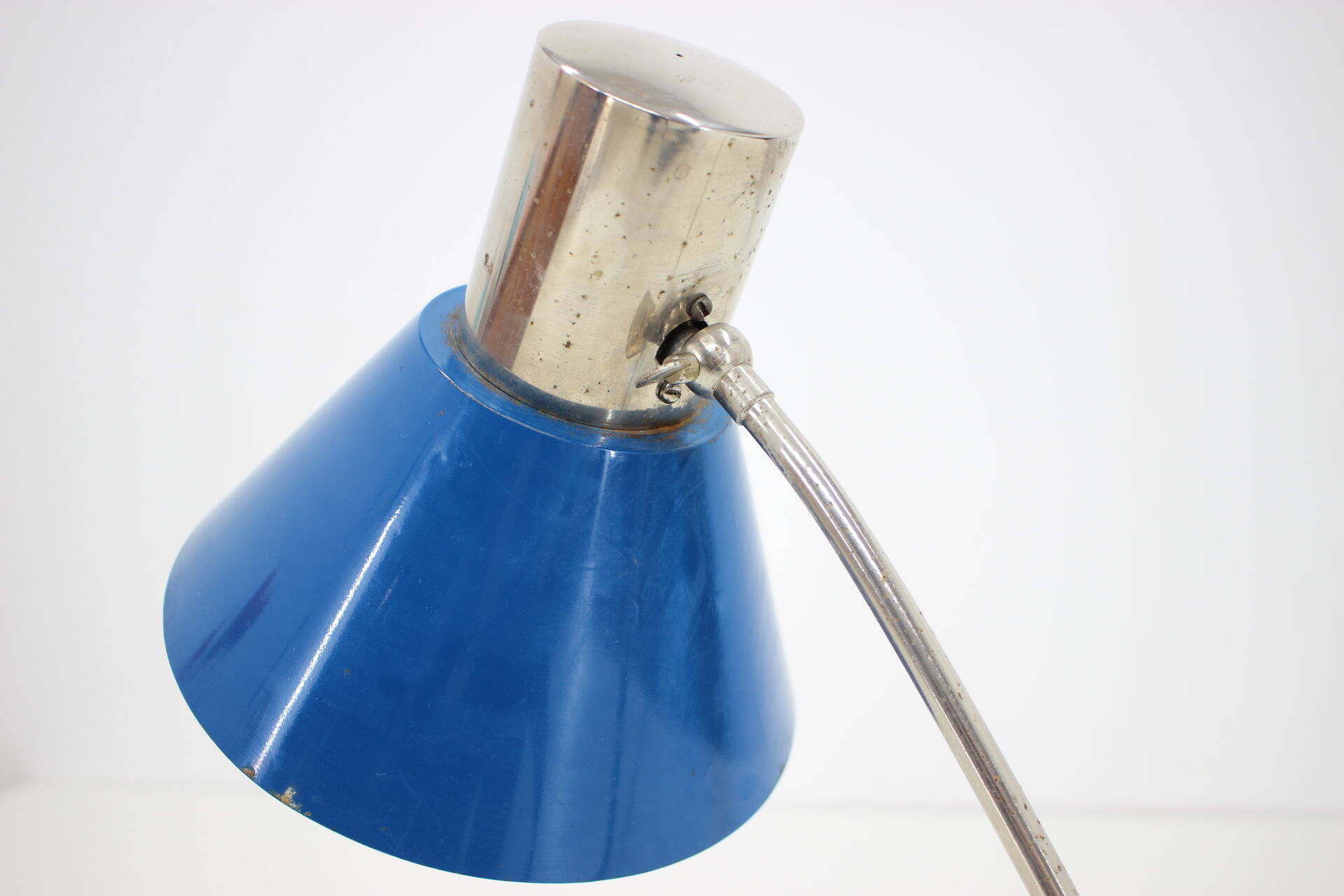1950s vintage blue table lamp Czechoslovakia