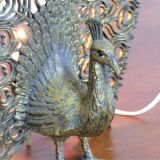 Vintage peacock screen lamp