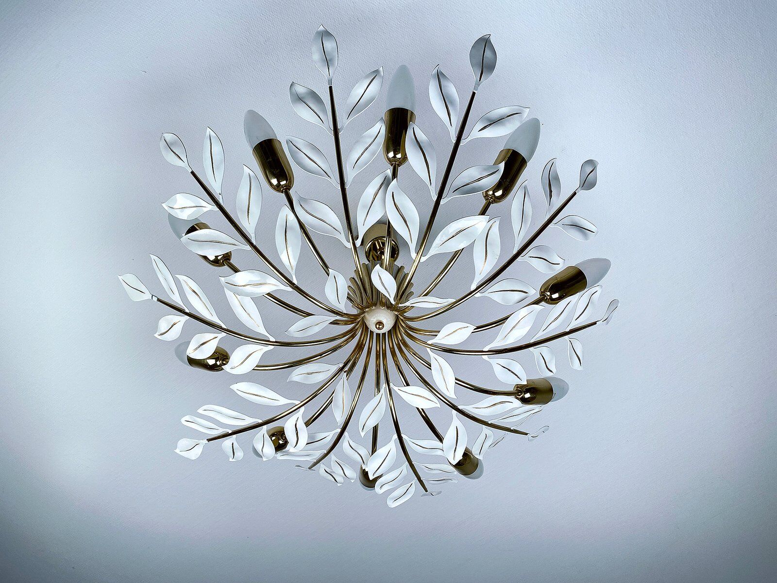 Large Vintage Floral Pendant Light , 1950s