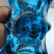Vintage blown glass basket of Spanish art signed ROYO.
