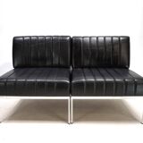 Stoll Giroflex set of 2 leather lounge chairs, 1970