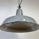Industrial British Grey Enamel Factory Pendant Lamp, 1960s