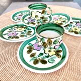 6 Boch Belgium dessert plates and 2 cups