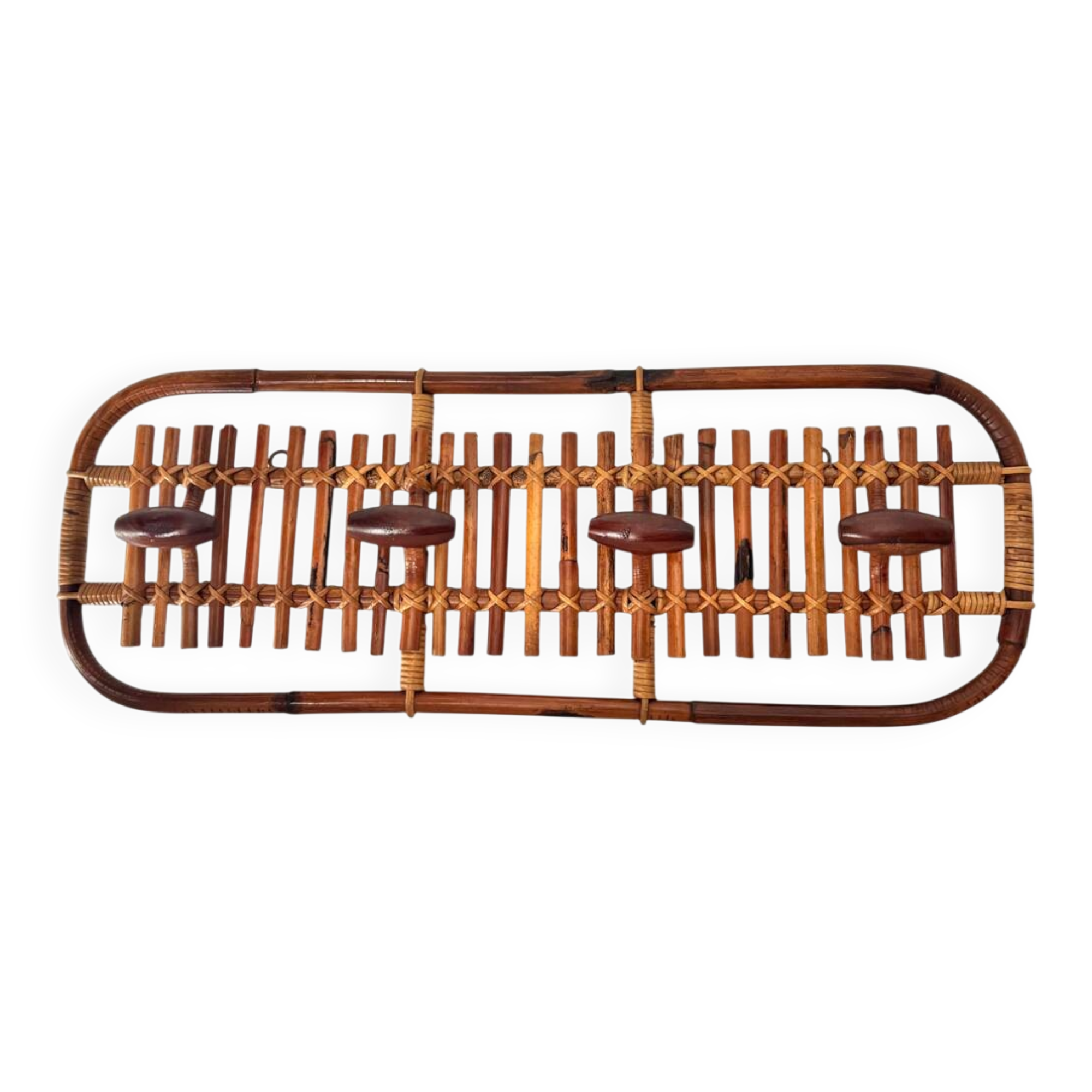 Bamboo and rattan coat rack Olaf von Bohr