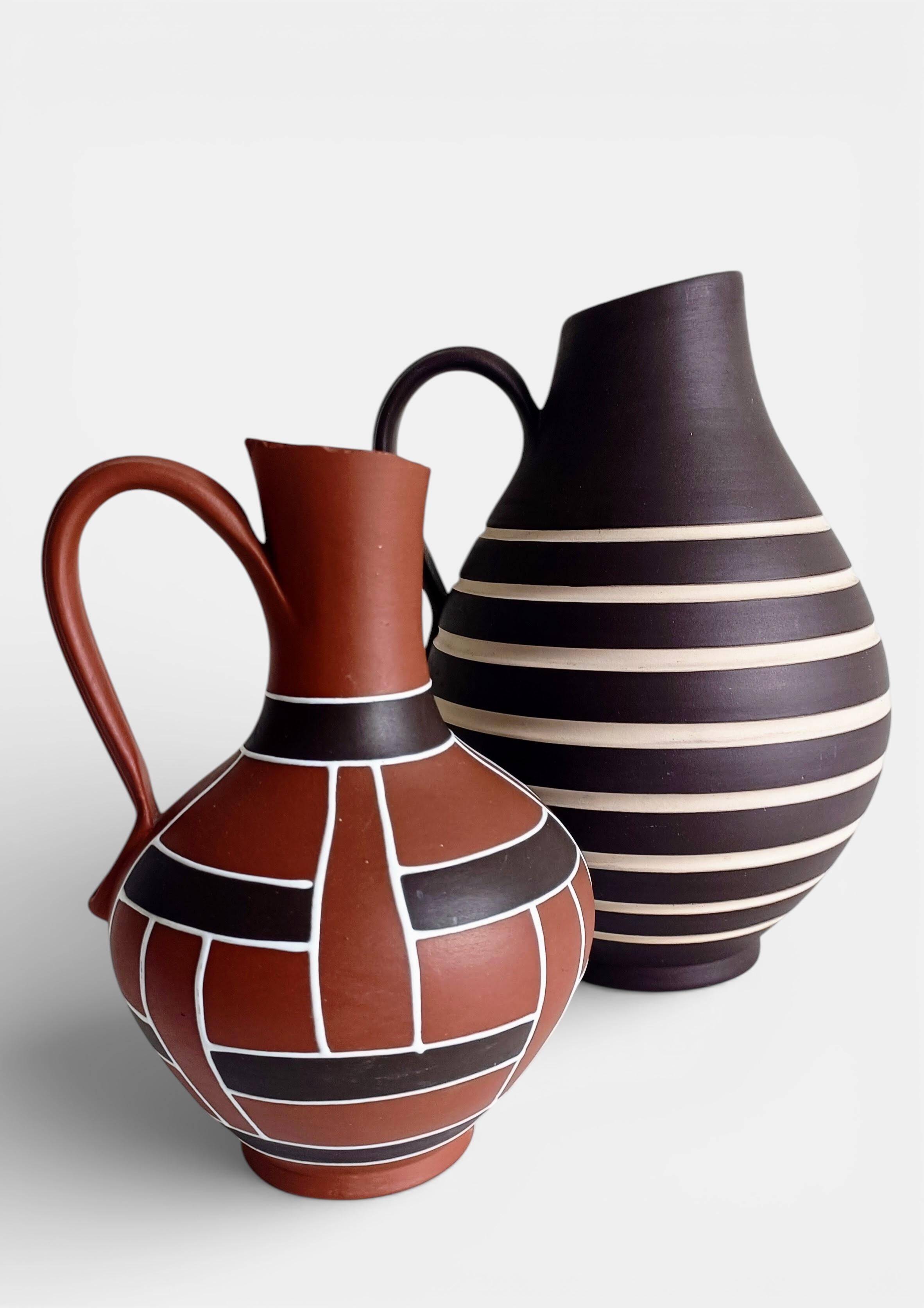 Mid-Century Modern Terracotta Pitcher by AKRU, West Germany, 1950s