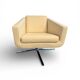 Fauteuil Pavo en cuir crème avec cadre en chrome de FSM, années 2000.