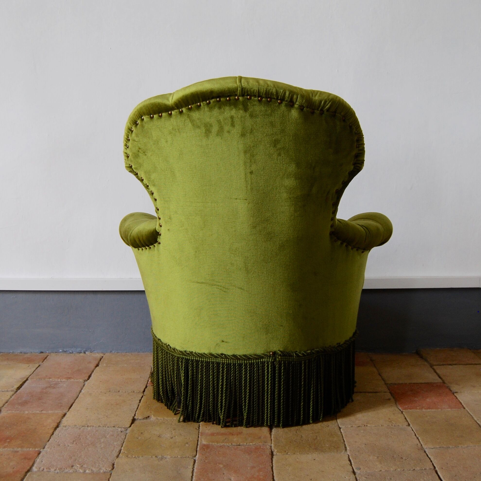 Chair padded green toad