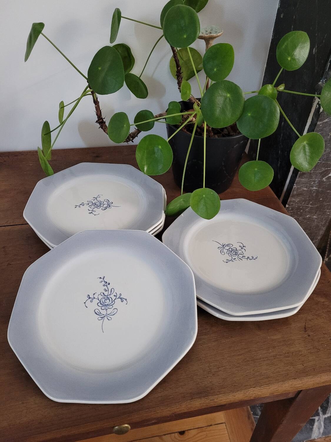 Lot de 6 assiettes à dessert octogonales Fanny St Amand