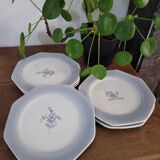 Set of 6 octagonal dessert plates Fanny St Amand