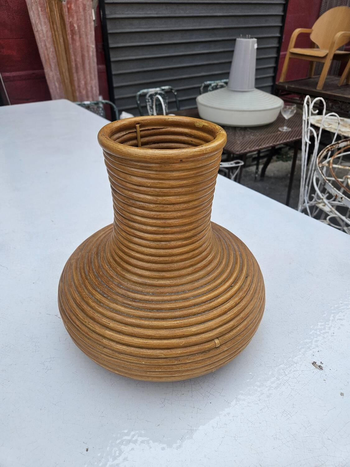 Rattan vase from the 60s
