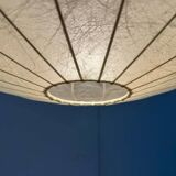 Modern UFO disc cocoon pendant lamp from the mid-century by Friedel Wauer for Goldkant Leuchten, Germany, 1960s.