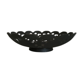 Old black metal tray
